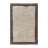 Vintage Organic Wool White and Brown Turkish Shaggy Tulu Rug | Area Rug in Rugs by Vintage Pillows Store