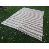 Vintage Striped Turkish Hemp Kilim Rug * Dining Room Carpet | Area Rug in Rugs by Vintage Pillows Store. Item composed of cotton