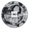 Trivet Set Merino Wool  'Fingerprint Flower' Black on Grey | Coaster in Tableware by Lorraine Tuson
