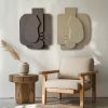 Minimalist Plaster Wall Sculpture Diptych (Set of 2): Modern Sand & Brown Art | Wall Hangings by Vaiva Art Atelier