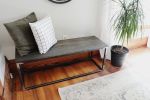 Modern Metal & Wood Bench | Benches & Ottomans by Hazel Oak Farms. Item made of wood