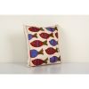 Fish Motifs Design Suzani Cushion Cover, Handmade Cotton | Pillows by Vintage Pillows Store. Item made of cotton
