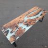 Custom White Epoxy Resin Table | Dining Table in Tables by Ironscustomwood. Item made of wood with metal