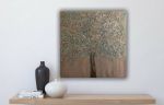 3D sculptural wall art 3d texture tree painting silver gold | Oil And Acrylic Painting in Paintings by Berez Art. Item made of canvas