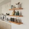 Set Of 2 Custom Heavy Duty Floating Shelf | Ledge in Storage by Picwoodwork. Item composed of oak wood