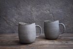 Mug with handle "Simplicity" 450 ml- organic natural shape | Drinkware by Laima Ceramics. Item composed of stoneware in minimalism style