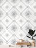 Trellis - Violet and Aster - Greyscale - Medium Print | Wallpaper in Wall Treatments by Sean Martorana. Item composed of paper