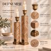 Handmade Oak Candle Holders Set – Herringbone Marquetry, Christmas Presentation Box | Serving Tray in Serveware by Vesta Corte