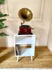Wooden Record Player Stand, Vinyl Player Stand | Media Console in Storage by Picwoodwork. Item composed of wood