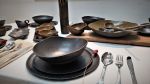 Ceramic Dish Set For 8, Black and Brown Dinnerware Set | Plate in Dinnerware by YomYomceramic. Item made of ceramic