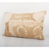 Pastel Yellow Suzani Embroidery Throw Pillow, Suzani Lumbar | Cushion in Pillows by Vintage Pillows Store