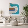 Mid century wall art canvas minimalist wall art textured | Oil And Acrylic Painting in Paintings by Berez Art. Item composed of canvas in minimalism or mid century modern style