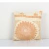 Vintage Cotton Suzani Pillow Cover, Square Exquisite White W | Cushion in Pillows by Vintage Pillows Store