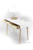 Desk White in Lacquer, Dressing Table with White Stool | Tables by Manuel Barrera Habitables. Item composed of oak wood