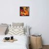 Framed Print - Laheeb (flame) - Fluid Red Black Fire | Work by Eman's Gallery