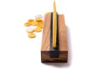 Modern Wood and Steel Menorah | Candle Holder in Decorative Objects by Alabama Sawyer. Item made of wood