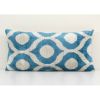 14" x 28" Ikat Blue Polka Dot Pillow Pillow Cover | Sham in Linens & Bedding by Vintage Pillows Store. Item made of cotton