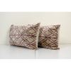 16" x 24" Ikat Velvet Gray Pillow Cover - Pair | Sham in Linens & Bedding by Vintage Pillows Store. Item composed of cotton