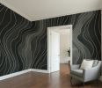 Charcoal Wavy Lines - Abstract Luxury Wallpaper Mural | Wall Treatments by ELLE WALLS