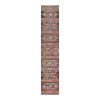 1970s Vintage Turkish Handmade Pale Pink, Orange, Green | Runner Rug in Rugs by Vintage Pillows Store. Item made of cotton