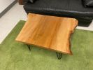 Sycamore Live Edge Coffee Table with Steel Hairpin Legs | Tables by Carlberg Design. Item made of wood works with minimalism style
