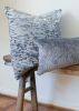 Silver-Blue Chenille Lumbar Pillow 12x24 | Pillows by Vantage Design