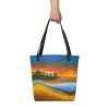 Tote Bag - Day Blazed - Tropical Sunset Palm Tree | Work by Eman's Gallery