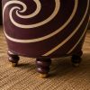 Bone Inlay Round Side Table Drum Stool Purple Accent End Table | Tables by IKKAZA