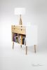 Modern White Bookcase Credenza with Drawer | Storage by Manuel Barrera Habitables. Item composed of walnut