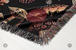 IVI - Mushroom Jacquard Woven Blanket - Original Black | Linens & Bedding by Sean Martorana. Item composed of cotton