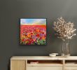 Poppy Field | Oil And Acrylic Painting in Paintings by Checa Art. Item made of canvas with synthetic