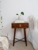 Small Wide Leather Pull [Round End] | Hardware by Keyaiira | leather + fiber | Artist Studio in Santa Rosa. Item composed of leather