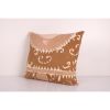 Suzani Square Pillow Fashioned from Uzbek Textile - Faded Br | Cushion in Pillows by Vintage Pillows Store