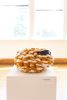 Chunky Mustard Woven Basket | Storage Basket in Storage by Keyaiira | leather + fiber | Artist Studio in Santa Rosa. Item made of fabric