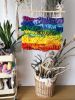 XL Rainbow hand woven wall hanging tapestry | Wall Hangings by Awesome Knots. Item composed of wood and cotton