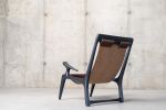 Walnut Sling Chair | Easy Chair in Chairs by Fernweh Woodworking. Item made of walnut with leather
