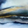 Framed Abstract Landscape Watercolor Painting: Blue Harmony, 9x12 Original Art | Paintings by Susi Schuele Art