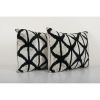 Ikat Velvet Pillow, Silk Lumbar Cushion Cover, Pair Black | Pillows by Vintage Pillows Store
