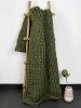 Chunky knit blanket green | Linens & Bedding by Anzy Home. Item made of fiber