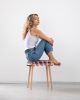 Mauve Velvet Woven Stool | Chairs by Knots Studio