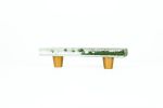 Pebble Gold Fleck Olive 3” CC Pull | Hardware by Windborne Studios. Item composed of stone and glass