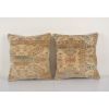 Set of Two Muted Sand Carpet Rug Pillow | Sham in Linens & Bedding by Vintage Pillows Store. Item composed of cotton and fiber