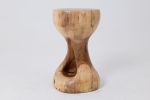 Sculptural Side Table, Stool, Solid Wood, Walnut, Contemporary Design | Tables by Logniture