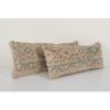 Handwoven Oushak Rug Pillow, Set Bohemian Carpet Lumbar | Sham in Linens & Bedding by Vintage Pillows Store. Item composed of cotton and fiber