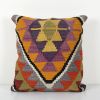 Turkish Kilim Pillow, Geometrical Diamond Kilim Cushion Cove | Pillows by Vintage Pillows Store