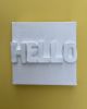 Hello 4" x 4" | Mixed Media in Paintings by Emeline Tate. Item composed of canvas & synthetic
