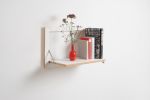 Folding Wall Shelf | Fläpps Shelf 60x40-1 | Bookshelf for Small Spaces, Birch Plywood, White | Shelving in Storage by AMBIVALENZ