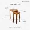 Haussmann® Teak Curved Table Set 1330-1634 Oak Oil | End Table in Tables by Haussmann®