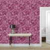 All the Flowers Magenta on Pink - Wallpaper Large Print | Wall Treatments by Sean Martorana. Item made of paper