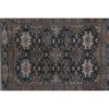 Handknotted Square Caucasian Blue Shirvan Rug 4'5" X 5'1" | Area Rug in Rugs by Vintage Pillows Store. Item composed of cotton & fiber